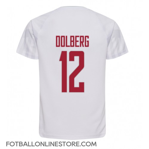 Billige Danmark Kasper Dolberg #12 Bortetrøye VM 2022 Kortermet